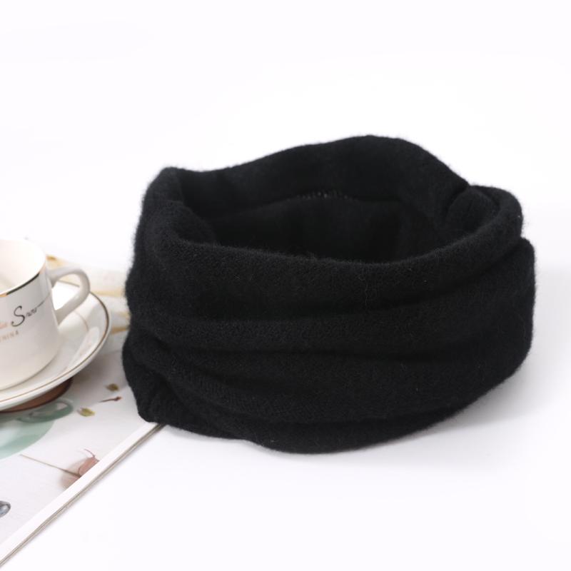100% Wool Knitted Ring Bandana Scarf For Women Winter Soft Neck Warmer Cashmere Heandband SKi Mask Winter Fashion Fake Collar