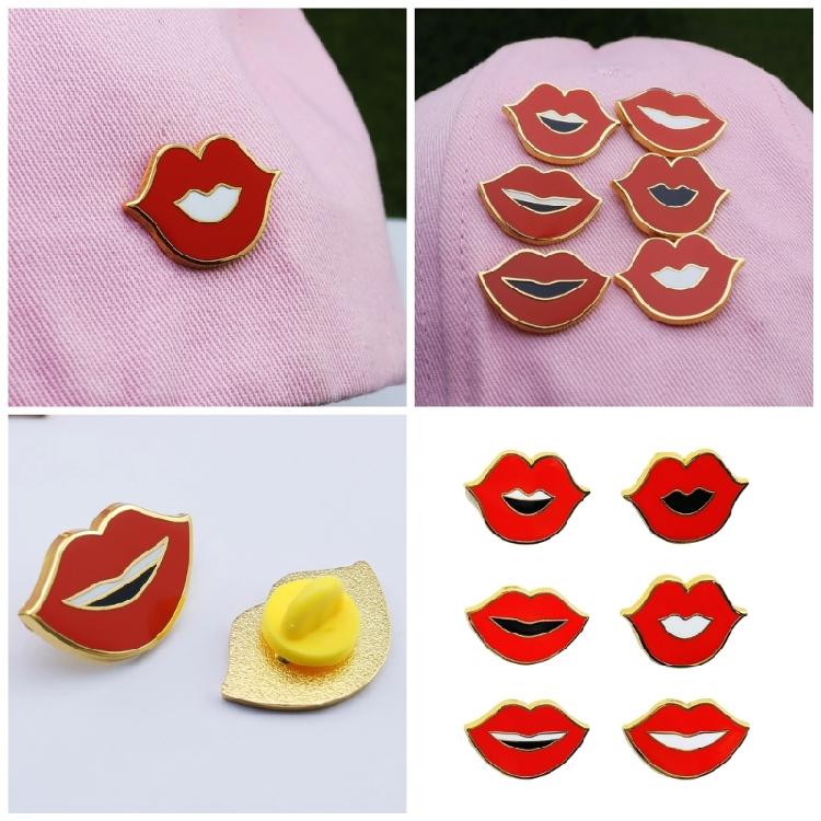 Fashion Enamel Pin Mouth Shaped Brooch Elegant Jackets Bag Backpack Badge Eye Catching Accessory for Trendsetters