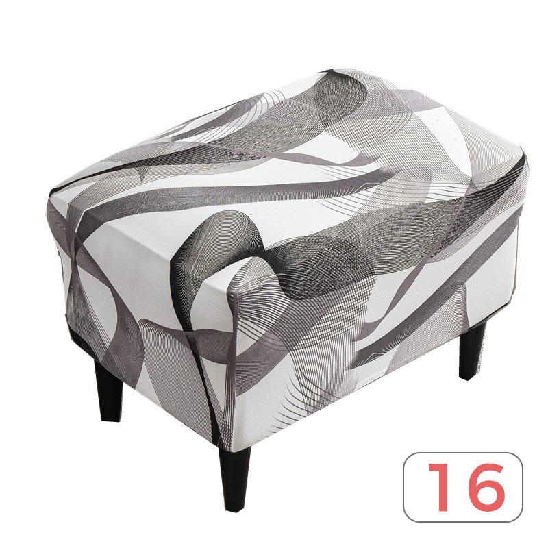 Nordic Style Ottoman Covers Spandex Rectangle Stool Cover All-inclusive Footstool Covers Furniture Protector Sofa Footrest Cover