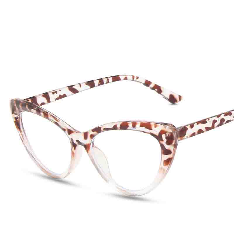 Fashion Cat Eye Reading Glasses For Women Trendy Anti-Blue Light Transparent Eyeglasses Large Frame Minimalist Computer Glasses