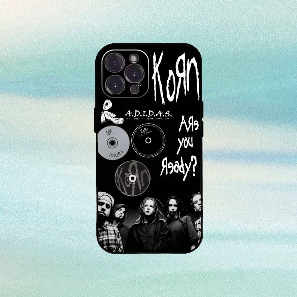 Metallband K-Korn-Blind Handyhülle Für iPhone 16,15,14,13,12,Plus,Pro Max, 5G Andere Weiche Schwarze Abdeckung