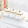 High-End Ceramic Seasoning Jar Set with Spoon - Moisture-Proof and Stylish Salt & Spice Containers for Kitchen