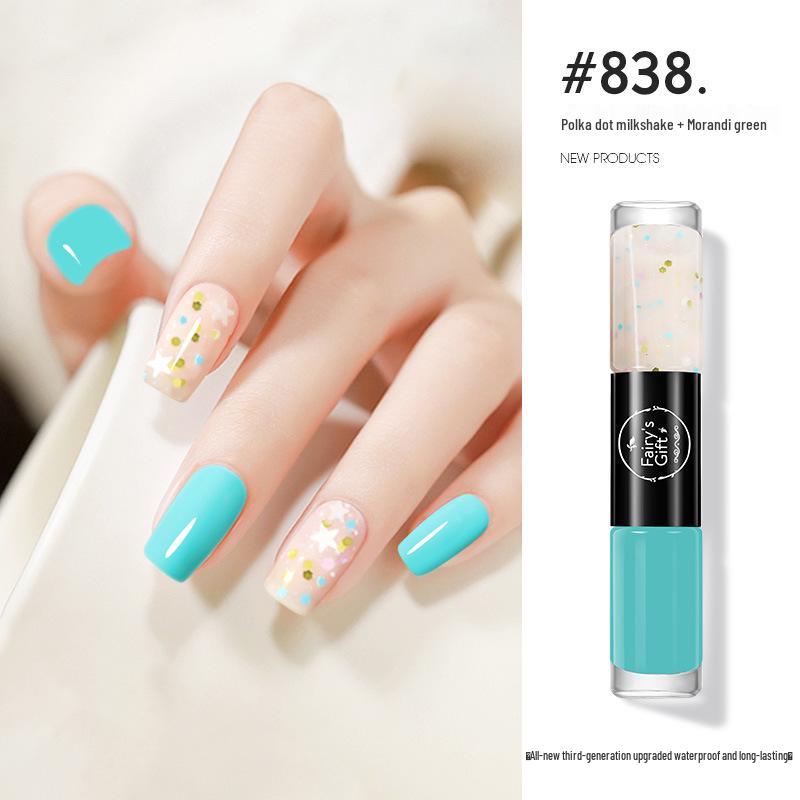 Two-Color Peelable Quick-Dry Waterproof Glitter Nail Polish Set