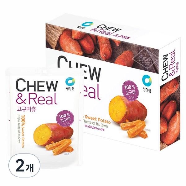 Chungjungone Chew&Real Sweet Potato Chew, 180g, 2 Pieces, Korean Nuts
