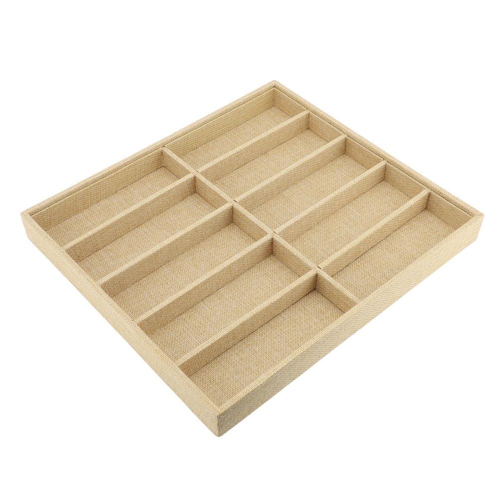 

Velvet Material Eyeglass Tray Soft Lining Dustproof Glasses Display Box Compartment Design Jewelry Organizer Shop Exhibition жовтий
