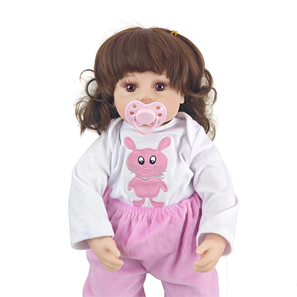 46cm Cloth-Body Silicone Baby Doll - Cute Birthday Gift for Children