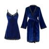 Feiyun's New Velvet Casual Suspender Nightdress Lace Sexy Backless Robe Women's Loungewear Set 111