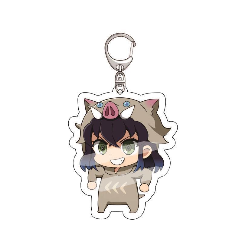 Anime Demon Slayer Acrylic Keychain Tanjiro Kamado Nezuko Zenitsu Inosuke Hashira Pendant Cosplay Perfect Gift for Fans Collection