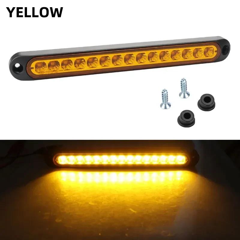 Universal 15LED Car Light Bar 12V Red Third Brake Light Rear Light Signal Side Marker Turn Signal Stop Warning Lamp High Mount