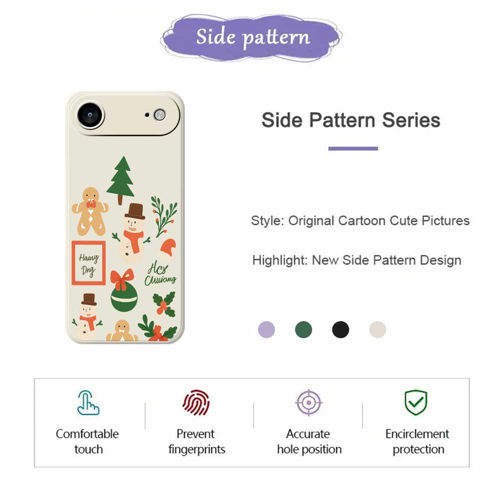 For iPhone 17 Air Case Christmas Snowman Pattern Printing Straight Edge TPU Phone Back Cover