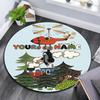 Custom Name,Cute Mole pattern round rug,Carpet Rug for Living Room Bedroom Playroom ,Non-slip Floor Mat,Holiday Gifts and Birthday Gifts.