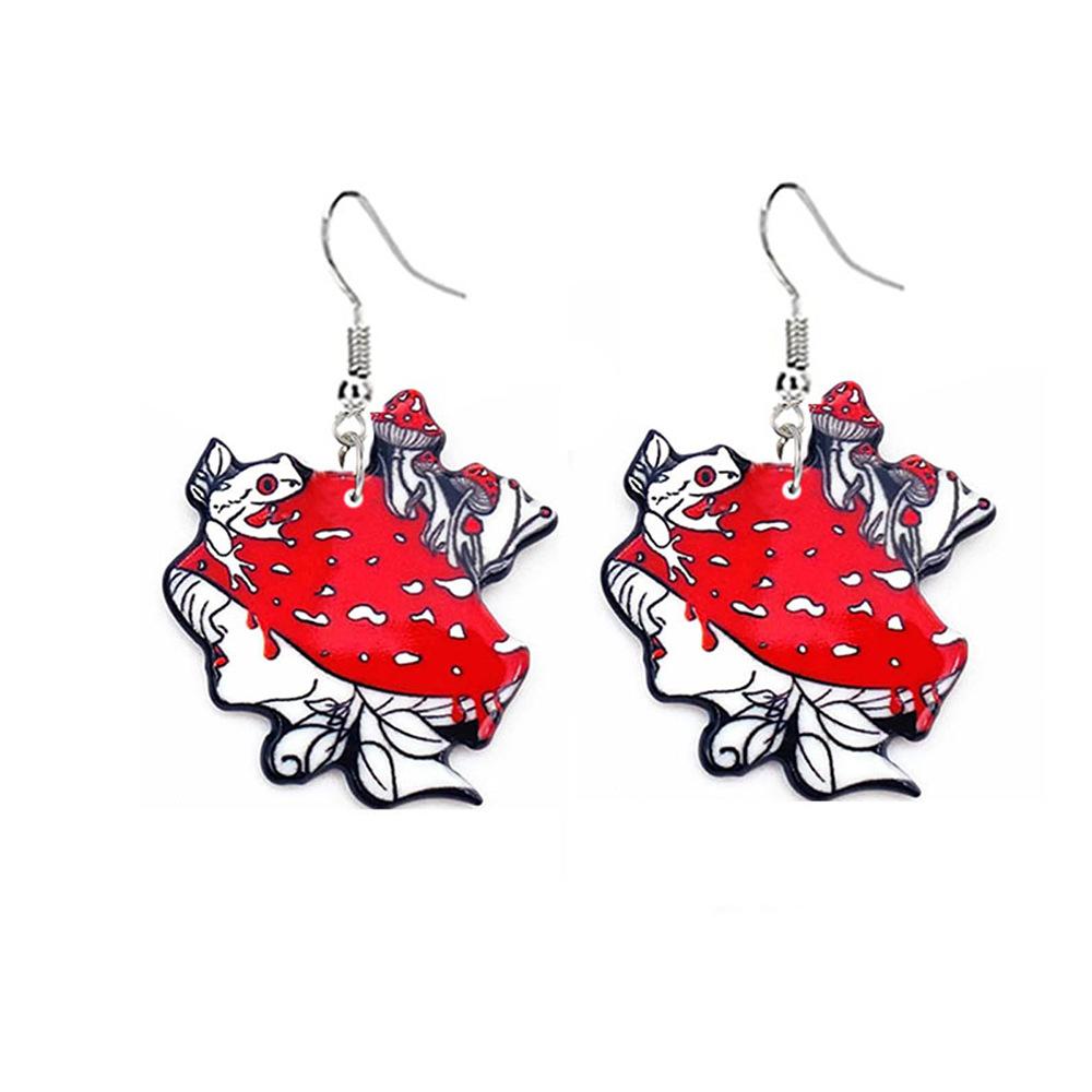 Acrylic Mushroom Girl Sexy Personalized Funny Retro Earring Fashion Ear Drop For Women