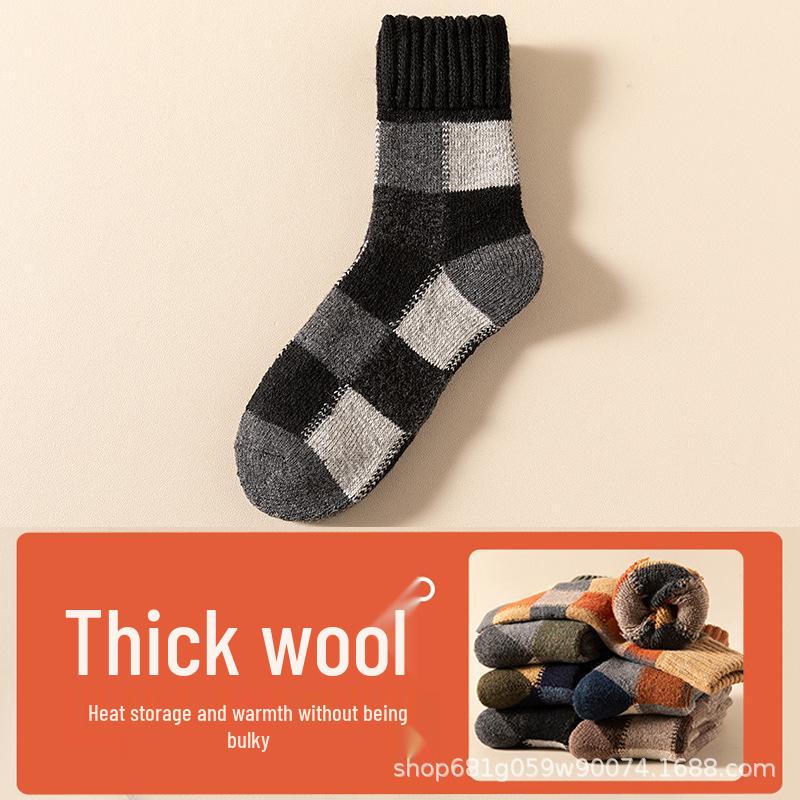 

Мужские зимние кашемировые носки до середины икры из шерсти - Толстые, Теплые, Махровые, Защищающие от холода