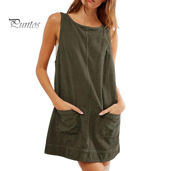 

Женское платье с карманами, без рукавов, свободного покроя, однотонное, с открытой спиной, длиной выше колена, для работы и вечеринок, мини-платье XL армия зеленый