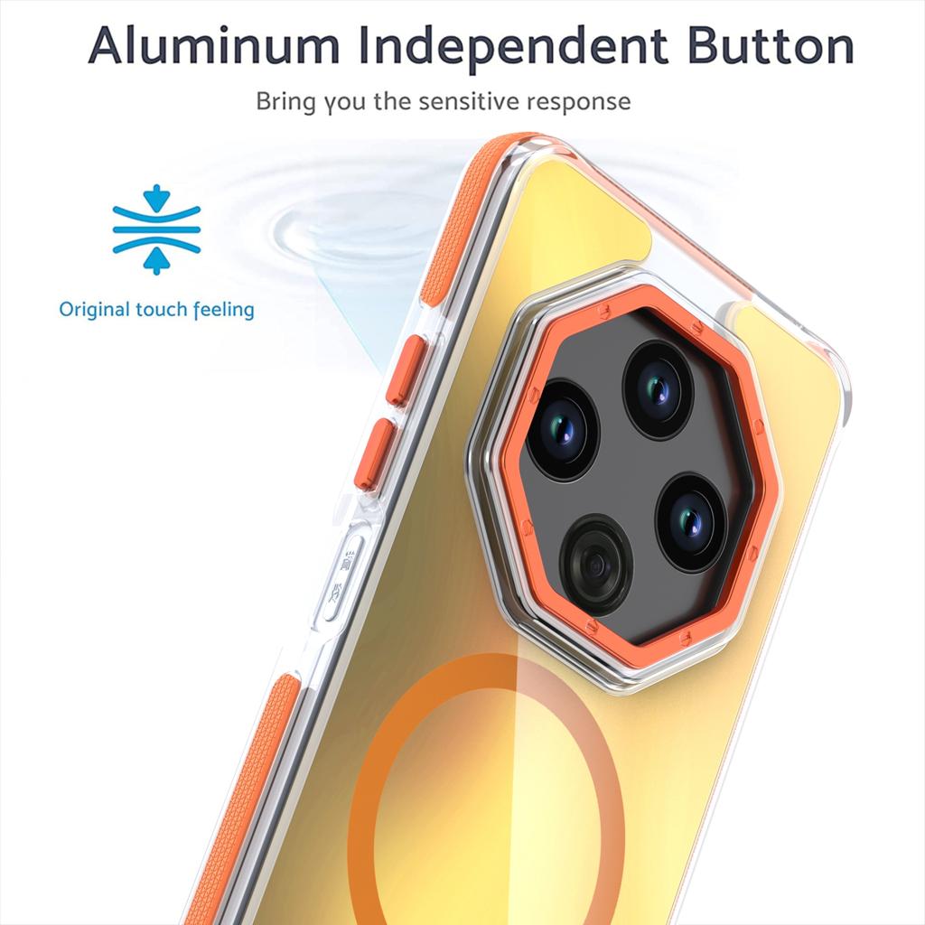 Laser Color Change Shockproof Magnetic Wireless Charge Case for Xiaomi 15 Ultra Magsafe Cover for Redmi Note 14 Pro Plus 5G 14C