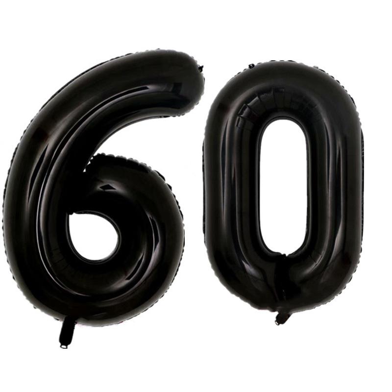 40 Inch Black Figure Foil Number Balloon Anniversary Birthday Party Decoration Adult Bridal Shower Digital Ballon Kids Globo
