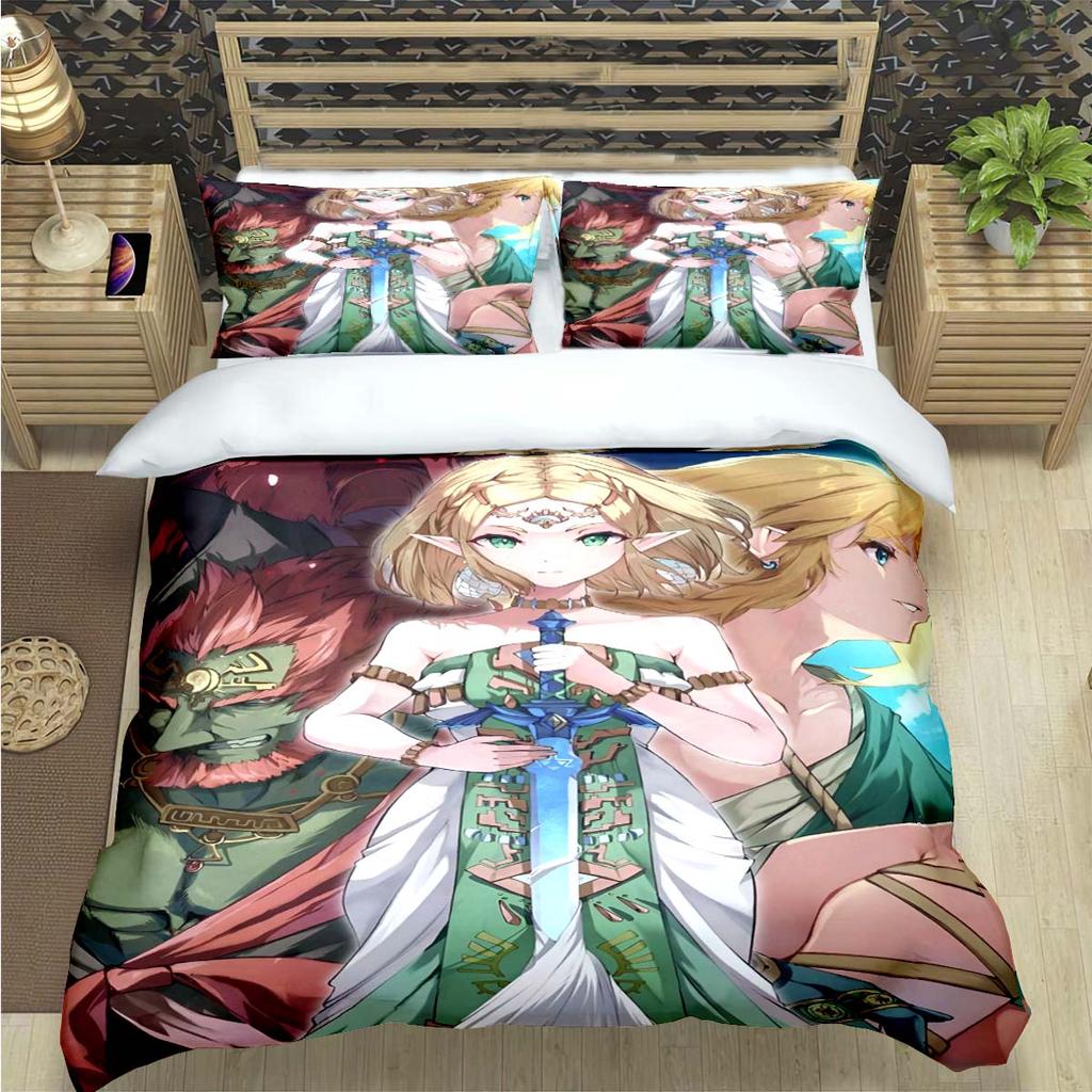 Comforter Fashion Classic Exciting Game Z-Zelda Print Bedding Sets Bed Supplies Set Bed Comforter Set Bedding Set Luxury Gift
