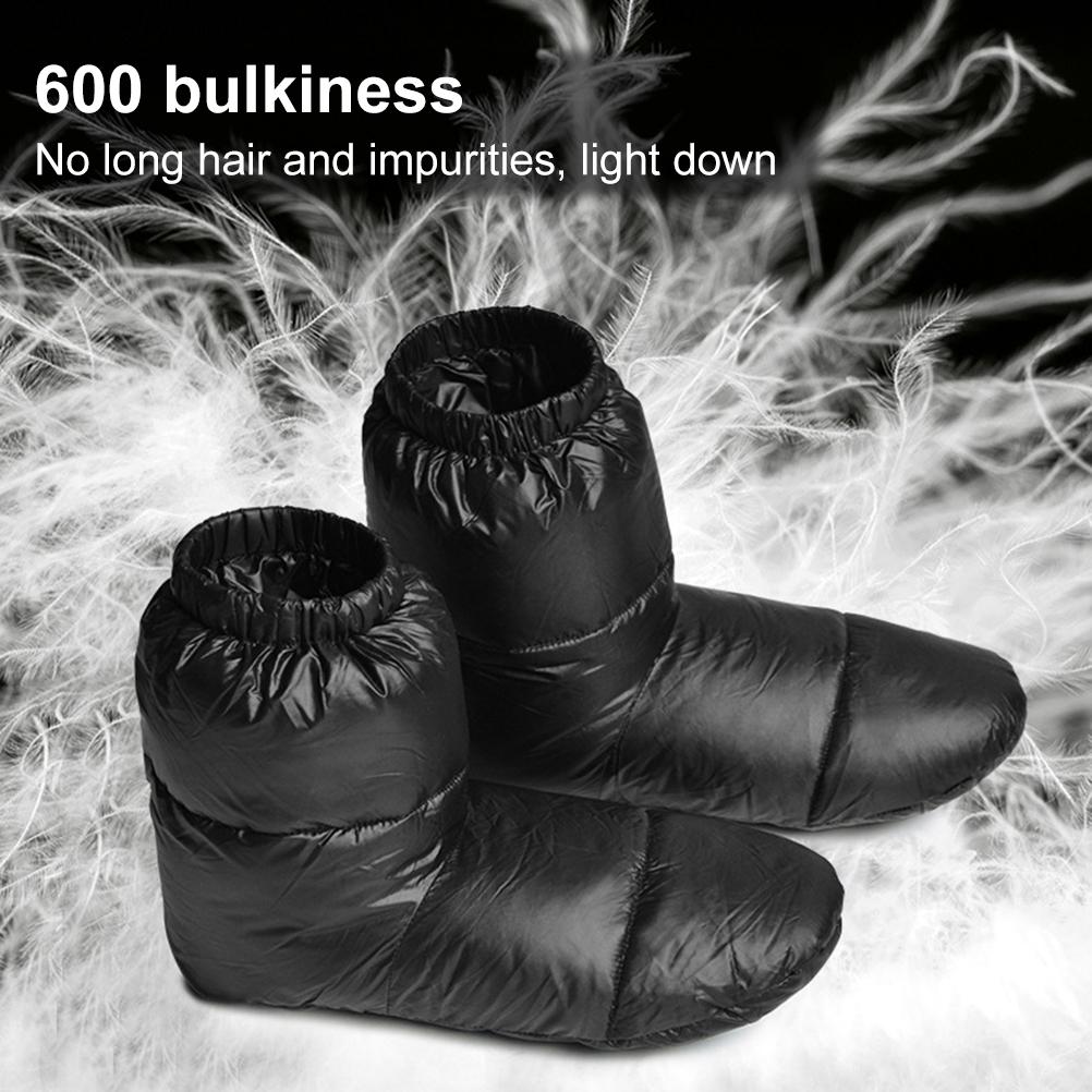Winter Down High Top Socks Waterproof Duck Down Booties Drawstring Closure Down Filled Foot Cover