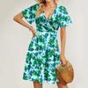 Women's Summer Dress Loose Beach Vacation Casual Deep V Neck Short Sleeve Dress Elegant Dress
