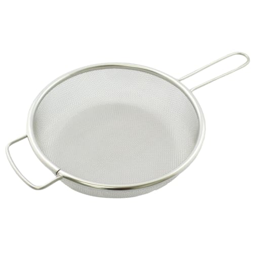 Nichi Nichi Tools One-Handed Strainer for Frying Pans and Boiling, 22cm, Stainless Steel, Made In Japan, Dishwasher Safe, Silver
