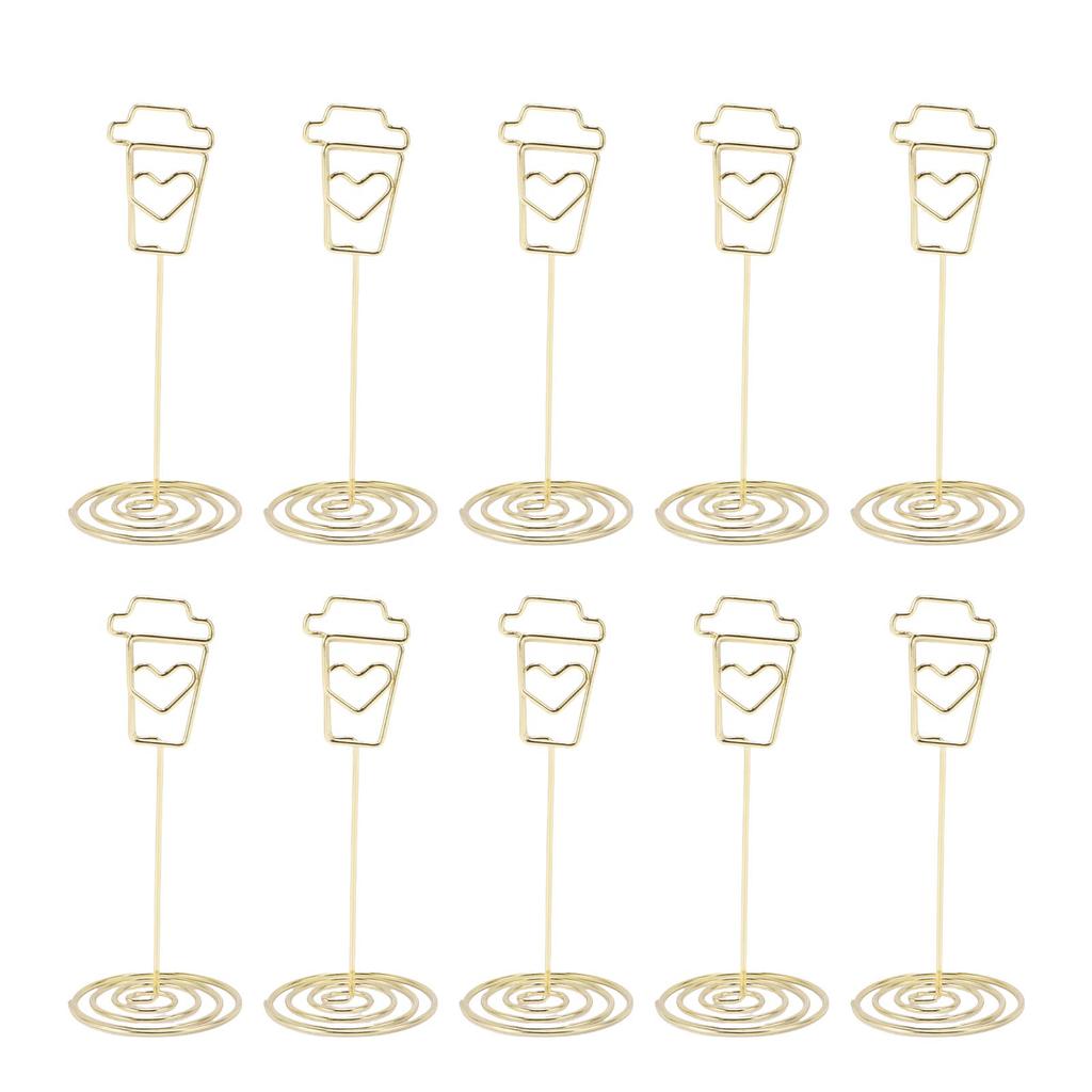 10Pcs Table Card Holder Reusable Metal Iron Place Stands Display Clips for Weddings Events Restaurants Parties