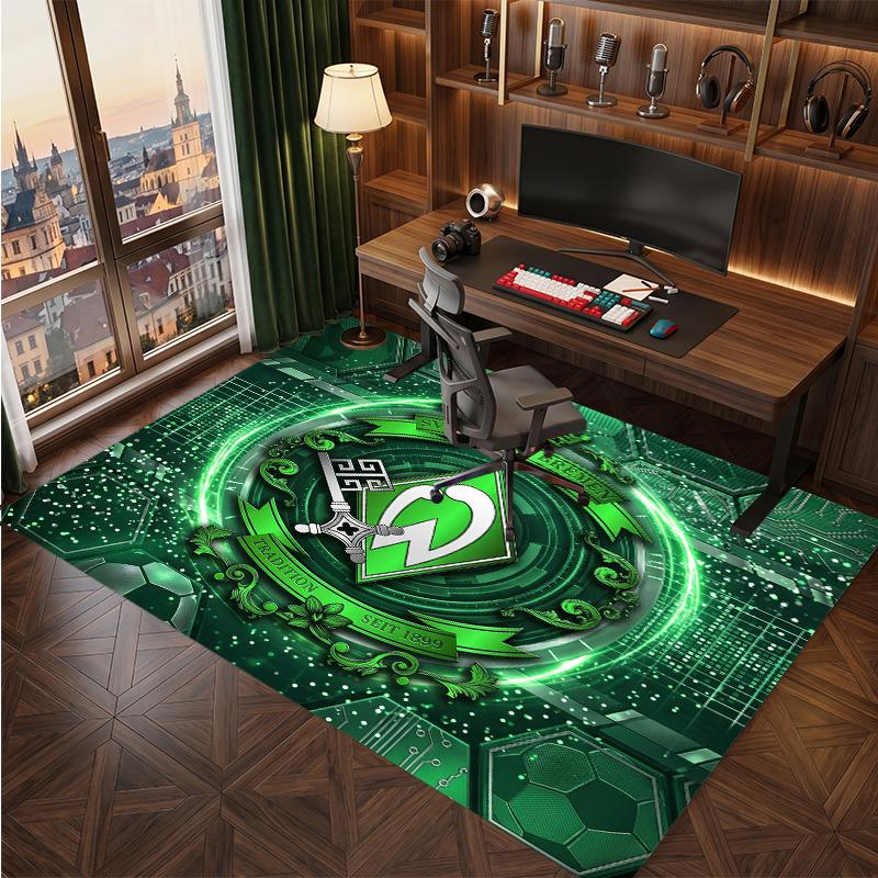 Tappeto in Velluto di Cristallo con Stampa Calcio Werder Bremen, Comodo Assorbente d'Acqua Antiscivolo Tappeto per Pavimenti Interni