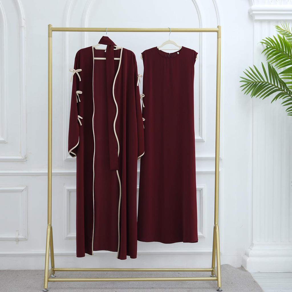 Pure Beauty Bow Long Robe Dress Abaya - Loriya 2025, Europe, America & Middle East Style, Model LR962