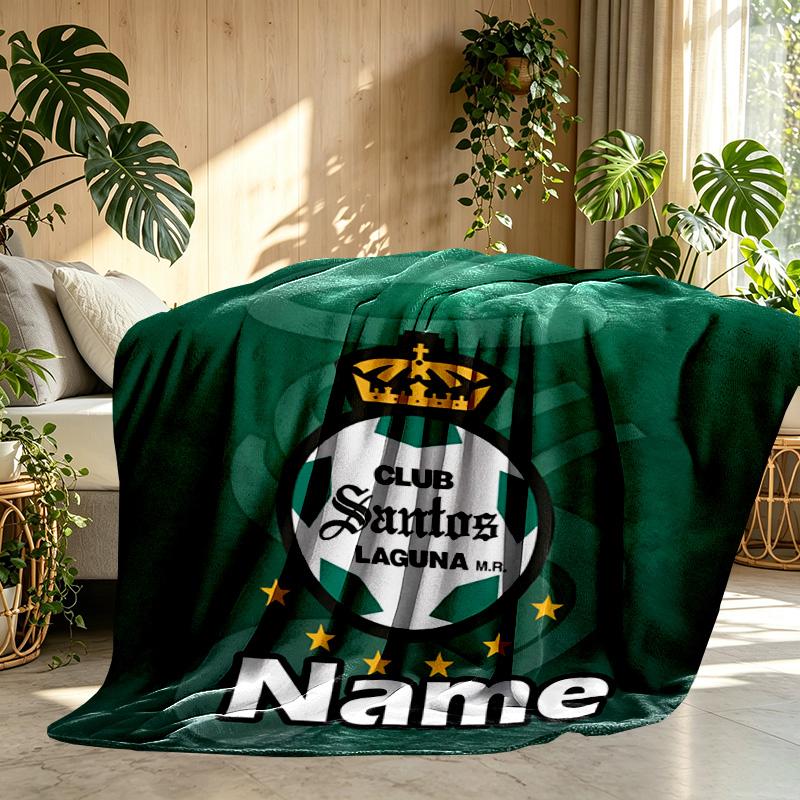 Custom Name Personalized Club Santos Laguna Print Blanket, Home Decor, Bedroom, Sofa, Camping, Couch, Gifts for Birthday ChristmasEnthusiasts