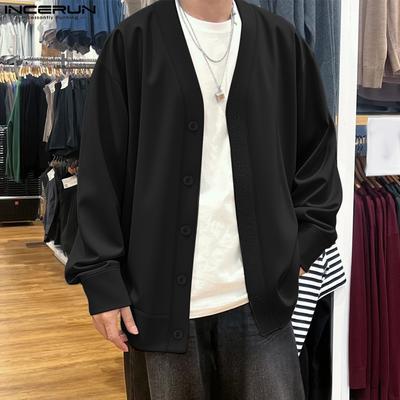 Oversized Men Batwing Sleeve Buttons Up Casual Kimono Cardigan Tops