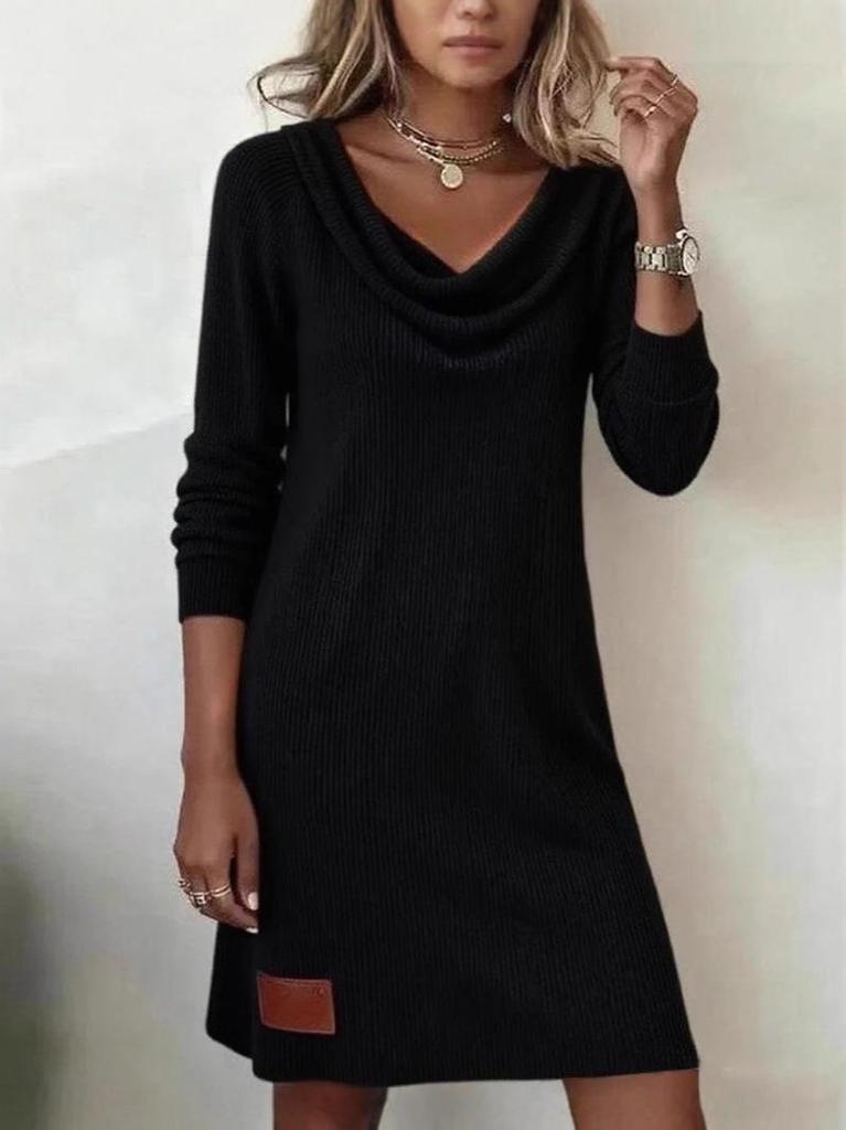 Women's Autumn/Winter Slim Fit Long-sleeve High Neck Dress