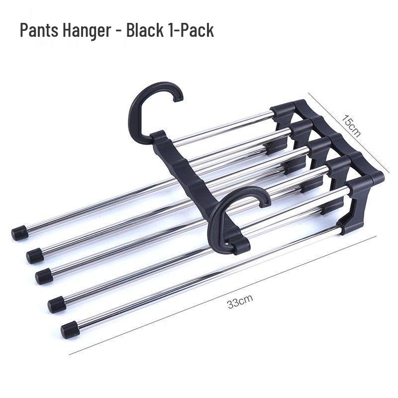

Складная многоярусная вешалка для одежды из нержавеющей стали Folding Pants Rack [OPP Bag Packaging] чёрный