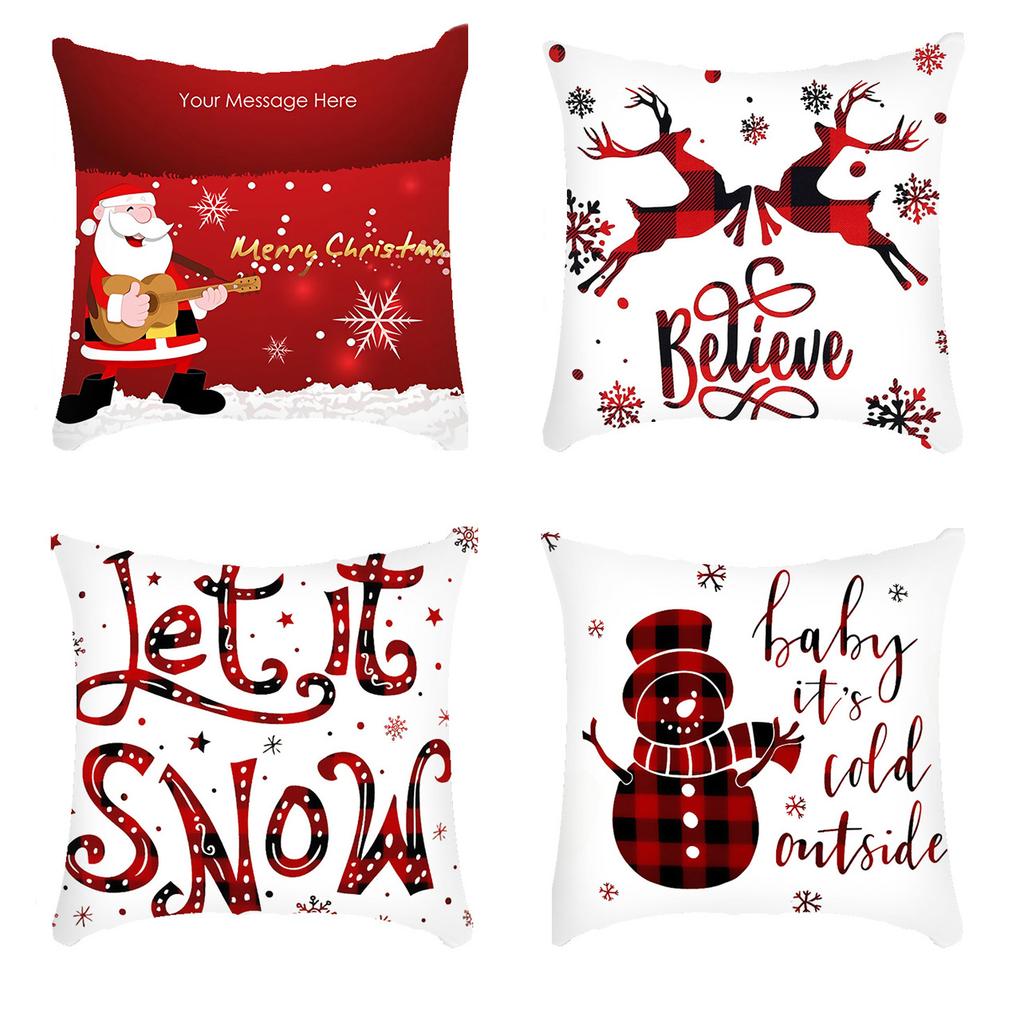 Popular Christmas Pillowcases for Holidays Santa Claus Linen Home Decoration Pillowcases