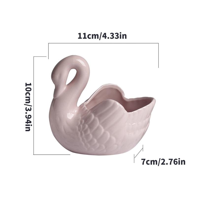 Decorative Ceramic Duck Tealight Candle Holders for Dining Table Centerpieces, Tabletop Small Succulents Planter Pot for Shelf Decors