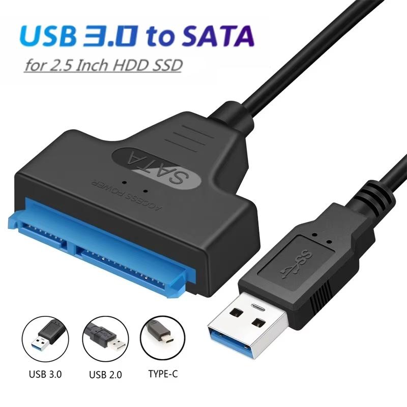 30cm SATA auf USB 3.0 Adapterkabel für 2,5 Zoll Festplatte SSD/HDD Datentransfer Externer Festplattenkonverter Unterstützt UASP