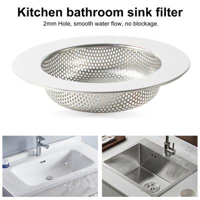 Sink Strainer 1.5mm Fine Hole Widen Edge Stainless Steel Household Kitchen Food Waste Sink Drain Basket for Daily Life