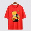 MINISO The Simpsons Family Cartoon Print Cotton T-shirts Summer Short Sleeve Tees Cool Harajuku Streetwear Casual Kids_Adult Top#Color(1)