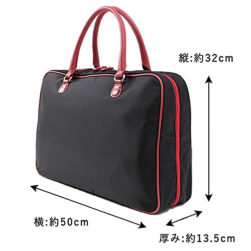 Kyoto Kimono Yuzen Kimono Carrying Bag, Perfect for Coming-of-Age Ceremonies and Travel, Genuine Leather Kimono Bag, Standard Size (Black X Navy)