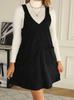 2026 European & American Women's Corduroy V-Neck Strap Skirt - Casual, Slimming, with Pockets