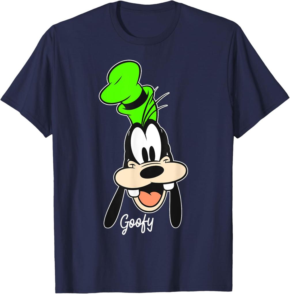 New Disney Mickey and Friends Goofy Big Face Vintage Portrait Fashion Casual T-Shirt S-4XL Four Seasons
