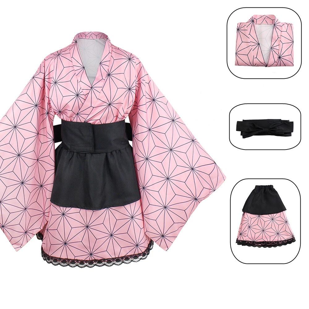 

Камадо Тандзиро, Агацума Зеницу, Камадо Незуко Косплей Платье горничной Pink,XS