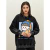 Cute Pearl Earrings Girl Design Female Washed Sweatshirts Cotton Autumn Pullovers Loose Sportswear Couple Streetwer