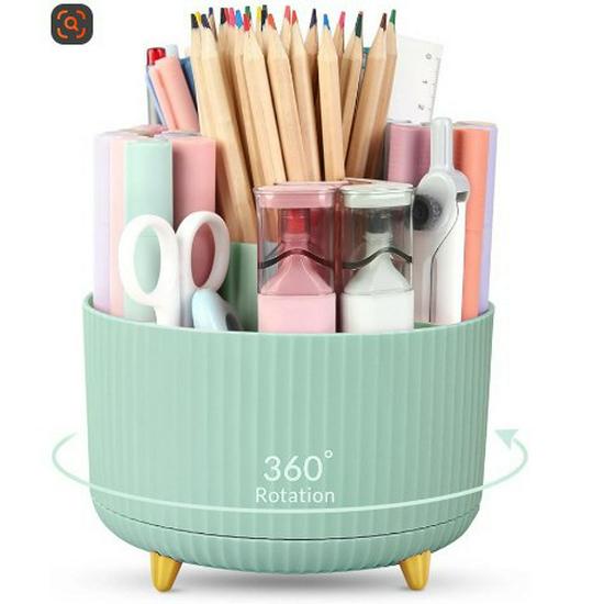 

Вращающийся пластиковый держатель для ручек и косметики - Роскошный настольный органайзер