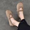 Johnature Retro Flat Shoes Genuine Leather Comfortable Soft Soled Shallow Versatile Women's Shoes