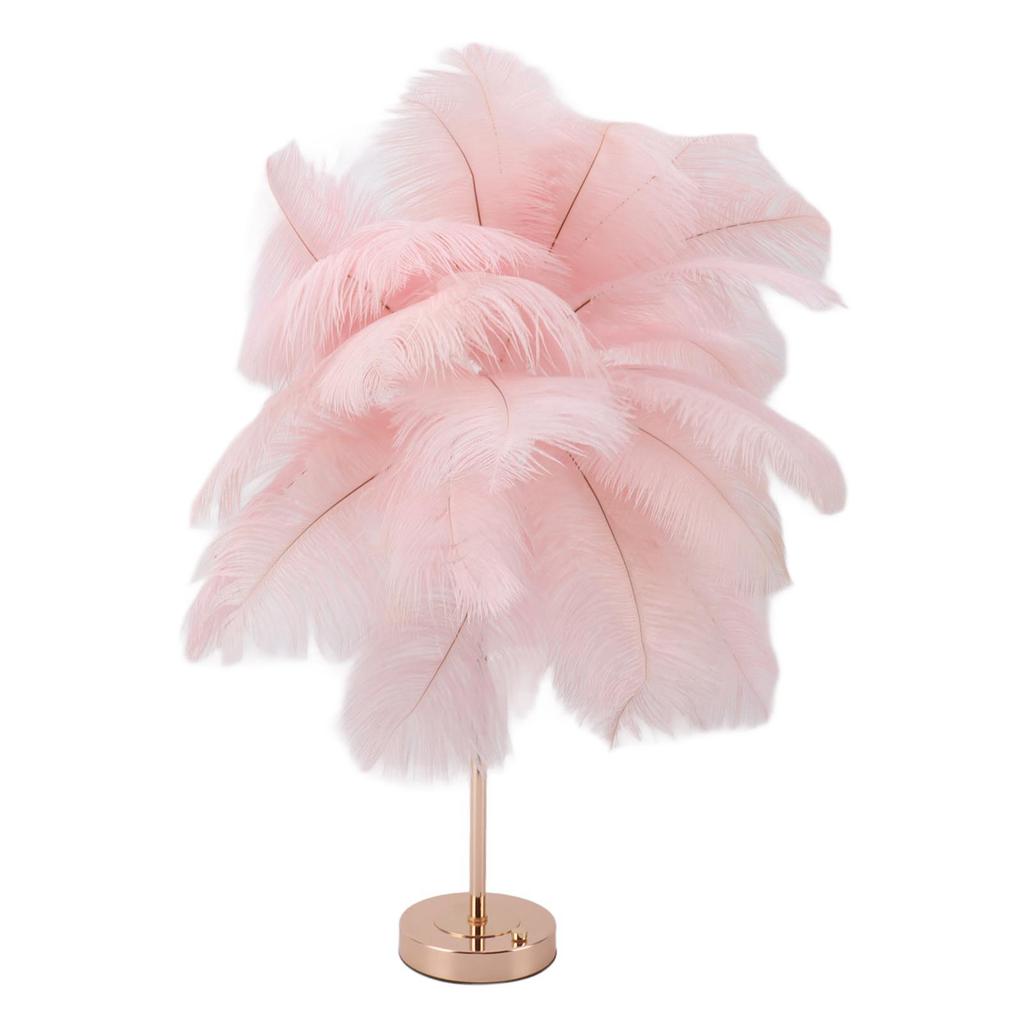 Decorative Table Lamp 30PCS Feathers USB Rechargeable Light Touch Control Desk Light Built in Battery