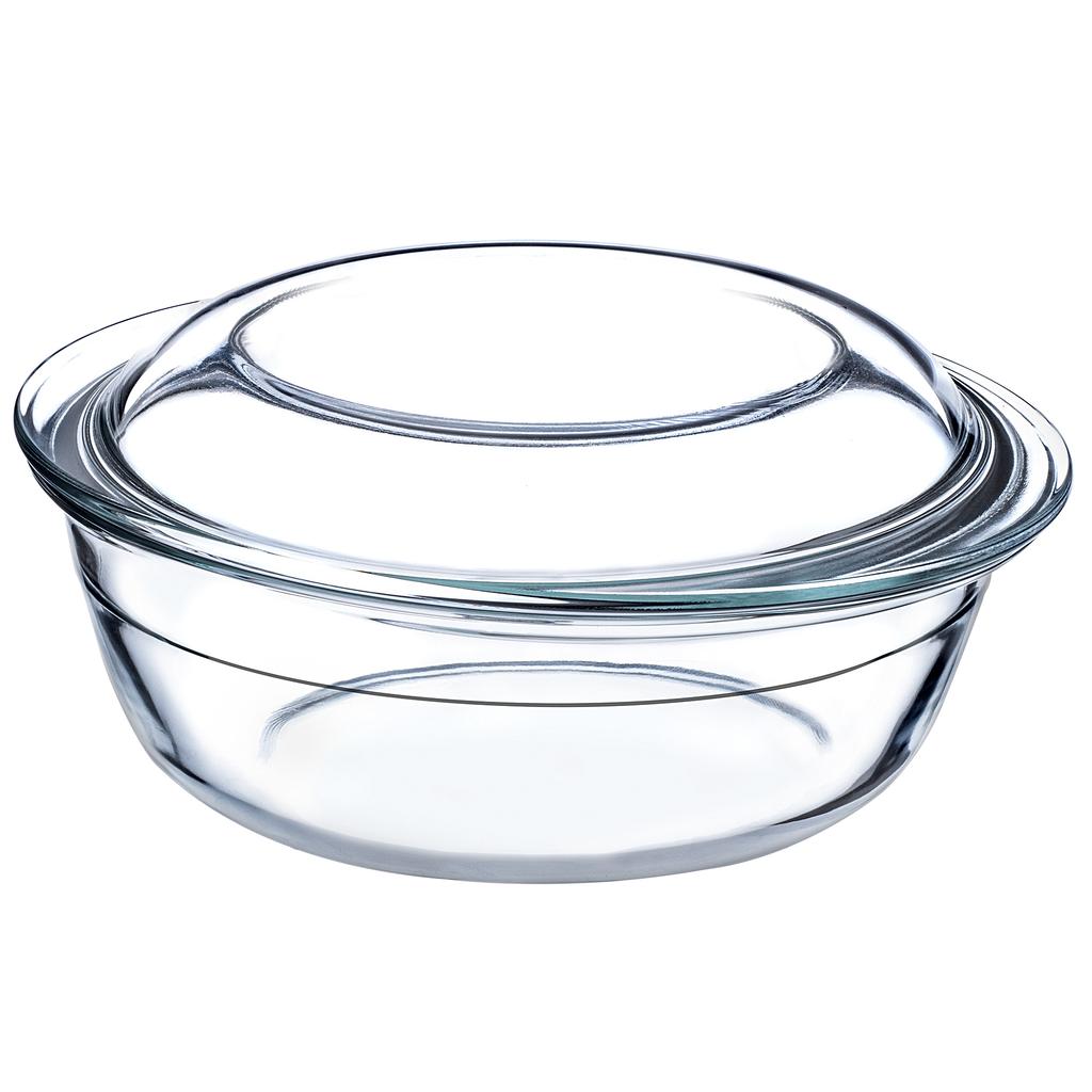 KADAX Small Heat-Resistant Dish with Lid for Baking Round Glass