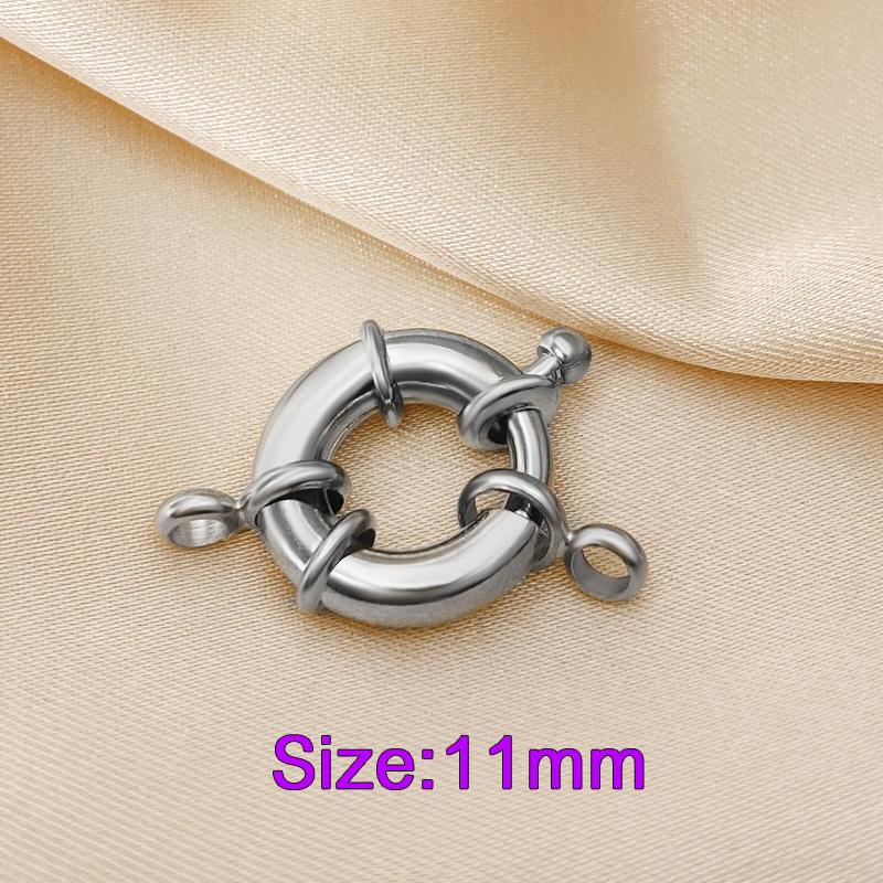 18K Real Gold Color Round Spring Clasps Hooks for Bracelet Clavicle Necklace Clasp Connectors DIY Jewelry Making Supplies