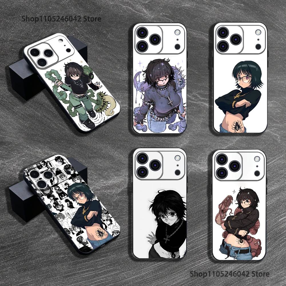 H-HunterS S-ShizukuS Black Soft Cover Phone Case For iPhone 17,16,15,14,13,12,11,Pro,Max,Plus