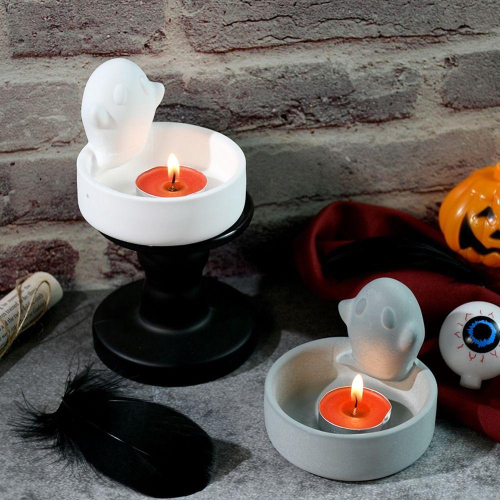Creative Ghost Candlesticks Silicone Mold DIY Halloween Spooky Mold for Beginners