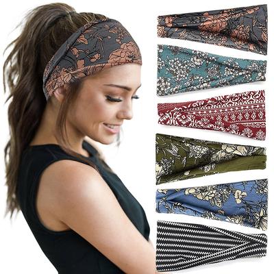 Boho-Stirnbänder für Damen, modisches Stirnband, Yoga, Workout, Kopfbänder, Haar-Accessoires, rutschfestes Band, Sport-Kopfbedeckung, Laufen, elastische Haarbänder