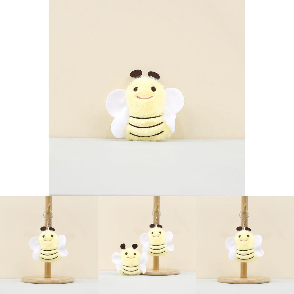 Bee Whimsical Cartoon Plush Keychain Accessory Cute And Adorable Doll For Backpacks And Keys